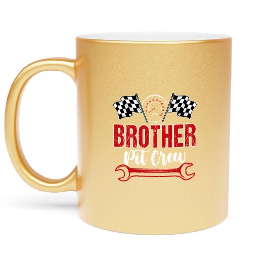 Race Car Birthday Racing Family Brother Pit Crew Metallic Mugs