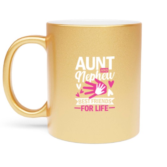 aunt and nephew best friends for life Metallic Mugs