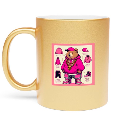 Hip Hop Bear Metallic Mugs
