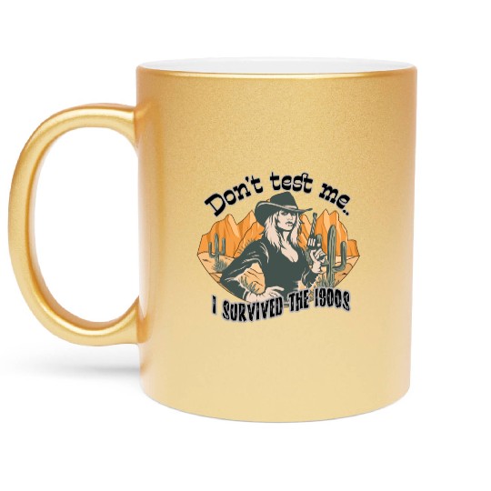 Funny vintage Wild west cowgirl, 1900s, age joke Metallic Mugs
