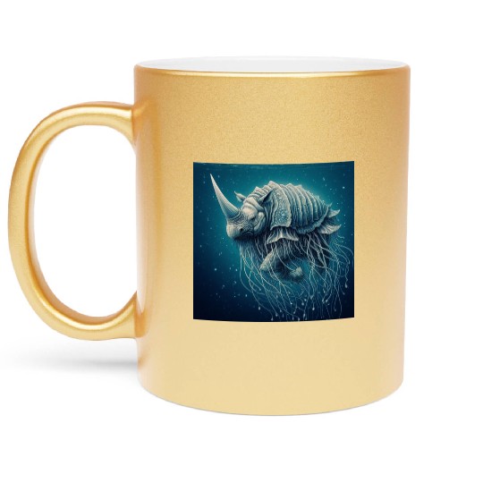 The jellyfish-rhino Metallic Mugs