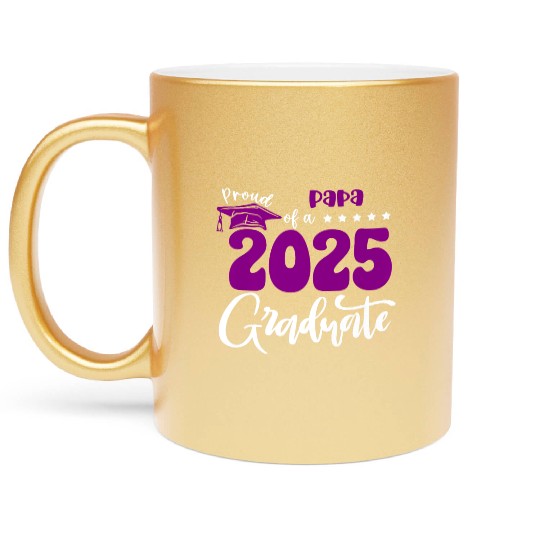 Proud Papa Graduate 2025 Senior Class of 2025 Grad Metallic Mugs
