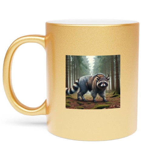 The raccoon-buffalo Metallic Mugs