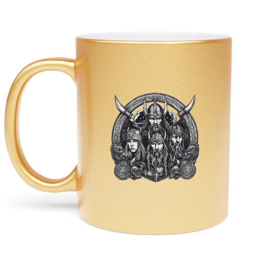 viking warriors Metallic Mugs