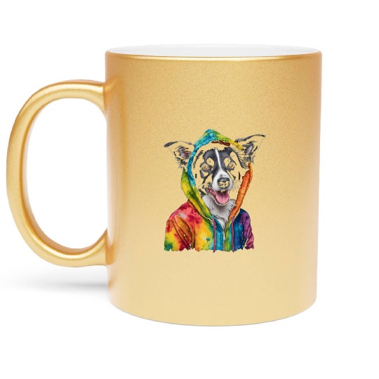 Border Collie Metallic Mugs Dog Colorful Funny Animal Pri