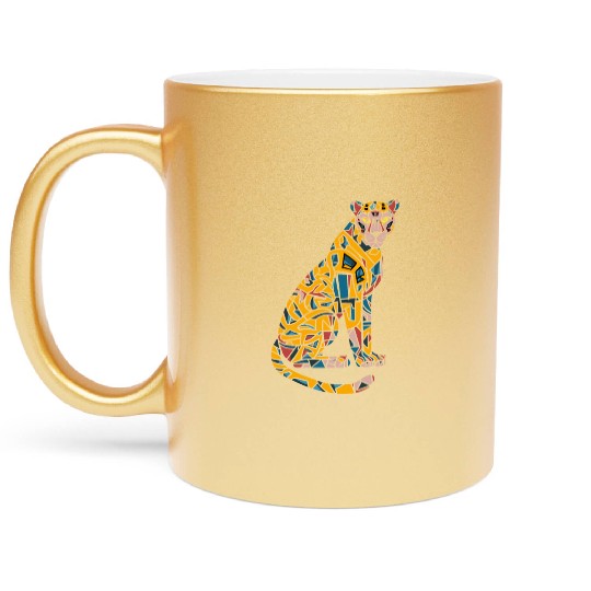 Colorful Geometric Leopard Art Metallic Mugs