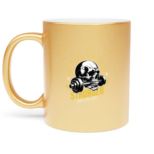 No Pain No Gain Stronger Gym Workout Metallic Mugs