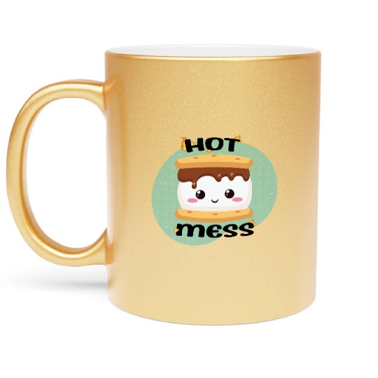 Hot Mess Kawaii S'more Meme Metallic Mugs