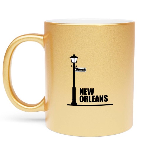 New Orleans - Bourbon Street Metallic Mugs