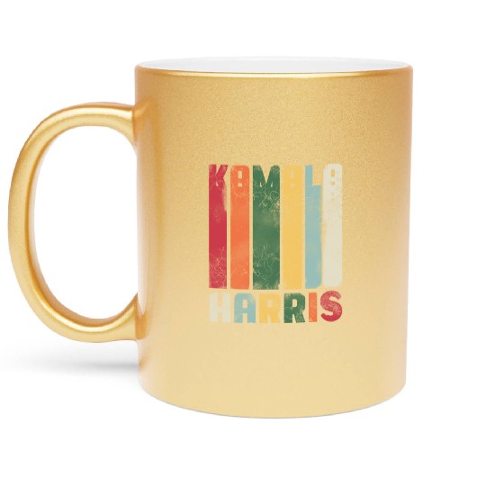 Kamala Harris President USA 2024 Grunge Vintage Co Metallic Mugs