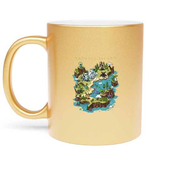 Cryptid Bigfoot Loch Ness Monster Mothman Jersey Metallic Mugs