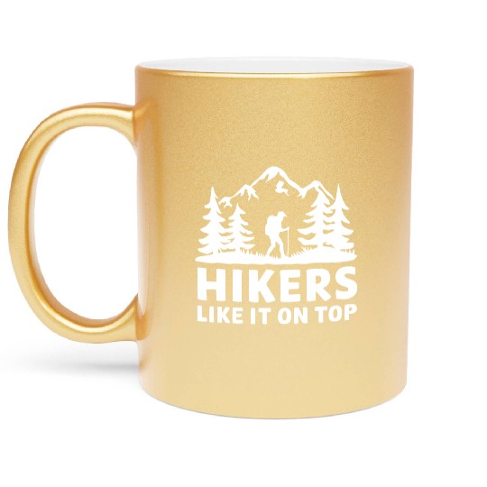 Hikers Hiking Mountains Forests Nature Metallic Mugs