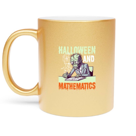 Halloween Math Teacher Halloween And Mathematics Metallic Mugs