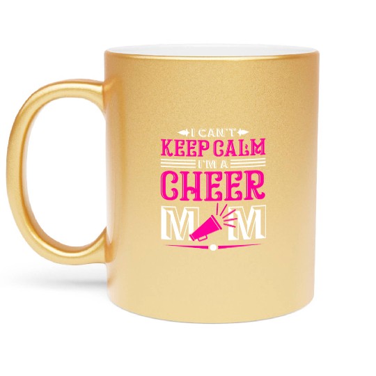 Keep Calm Cheer Mom Cheerleading Mother's Day Metallic Mugs