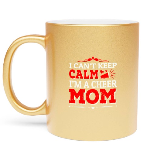Keep Calm Cheer Mom Cheerleading Mother's Day Metallic Mugs