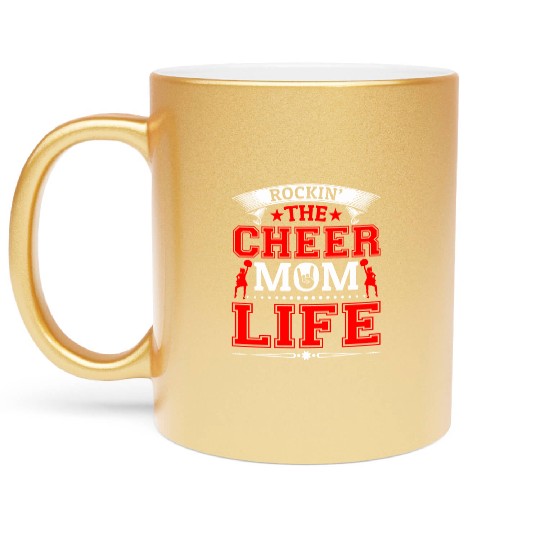 Rockin Cheer Mom Life Cheerleading Mother's Day Metallic Mugs