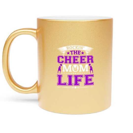 Tha Cheer Mom Life Cheerleading Mommy Mother's Day Metallic Mugs
