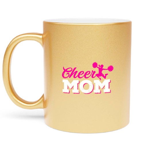Cheer Mom Funny Cheerleading Mommy Mother's Day Metallic Mugs