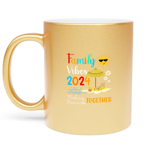 Family Cruise Ship Vacation Trip 2024 Family Metallic Mugs