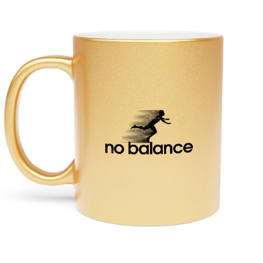 No Balance Black Retro Funny Running Metallic Mugs