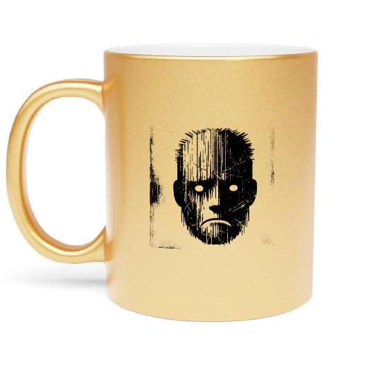 Sad Weird Face Metallic Mugs