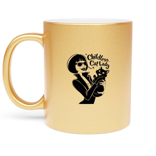Childless Cat Lady Kamala Harris Metallic Mugs