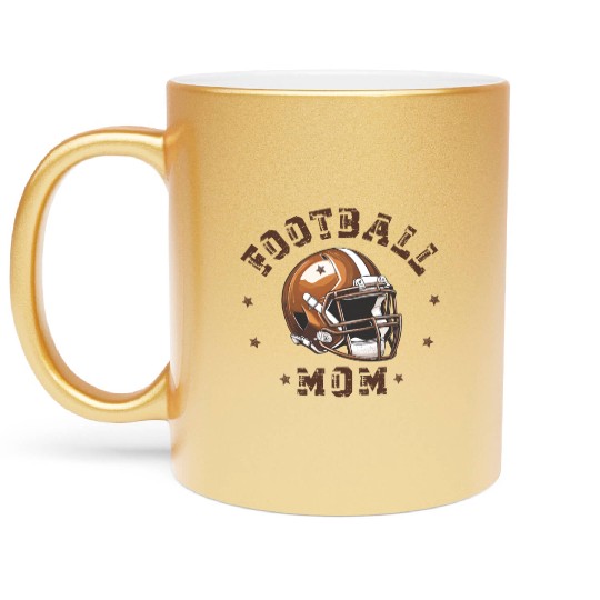 Football Mom Mama Coquette Bow Funn Game Day Metallic Mugs