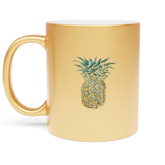 Weirdcore Aesthetic Pineapple Eyes Human Eyeball S Metallic Mugs