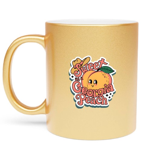 Sweet as a Georgia Peach Sticker.t-shits Metallic Mugs