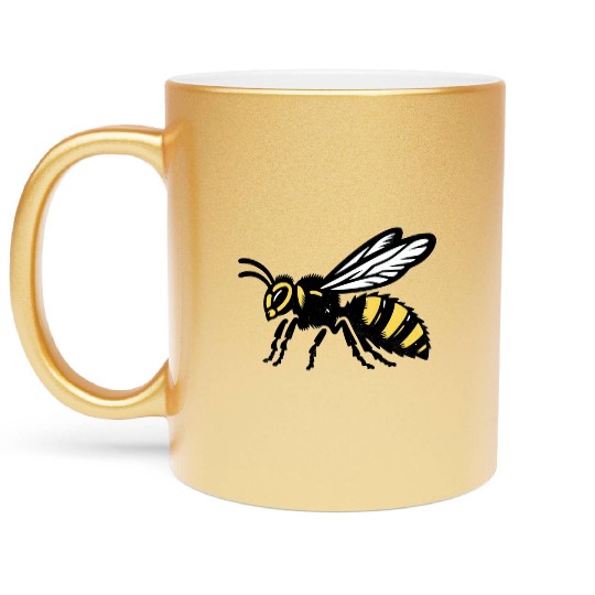 Two Color Wasp Insect Art Metallic Mugs