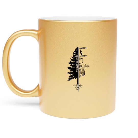 Keep It Simple Camping Tree Metallic Mugs