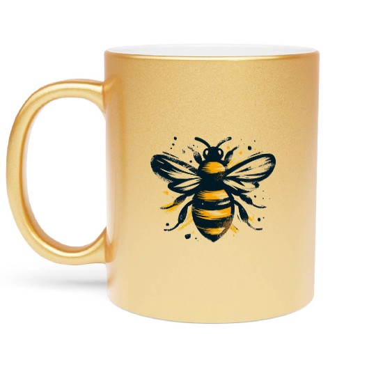 Honey Bee Insect Art 1 Metallic Mugs
