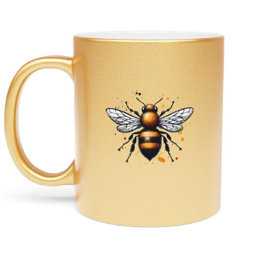 Honey Bee Insect Art Metallic Mugs