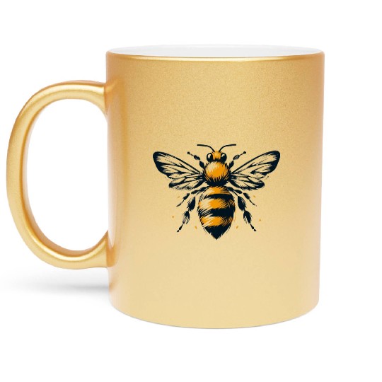 Honey Bee Insect Art 2 Metallic Mugs