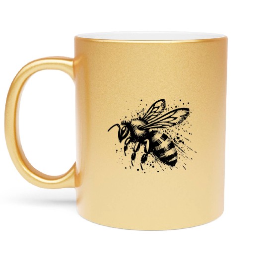 Honey Bee Insect Art 4 Metallic Mugs