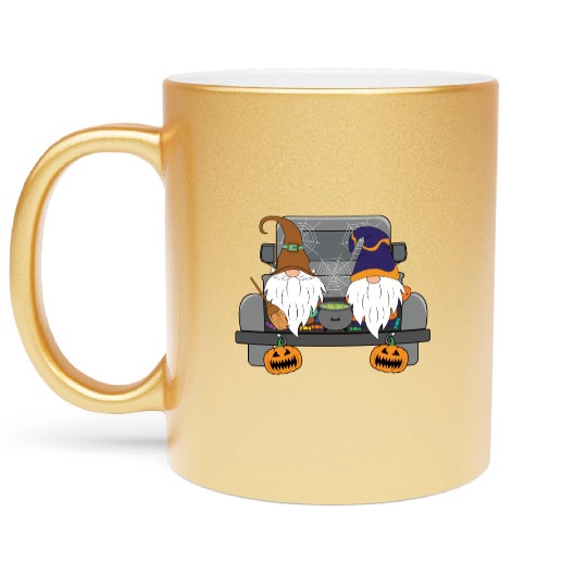 Halloween Gnomes Pumpkin Cute Halloween Metallic Mugs