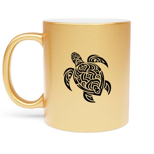 Cute Turtle T Tattoo Style Metallic Mugs