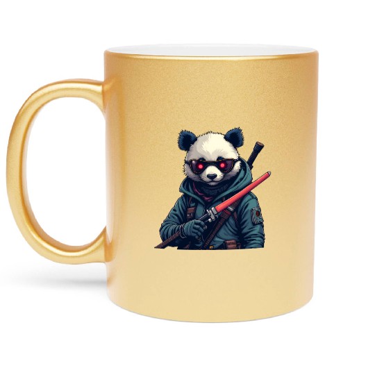 Panda Warrior Metallic Mugs