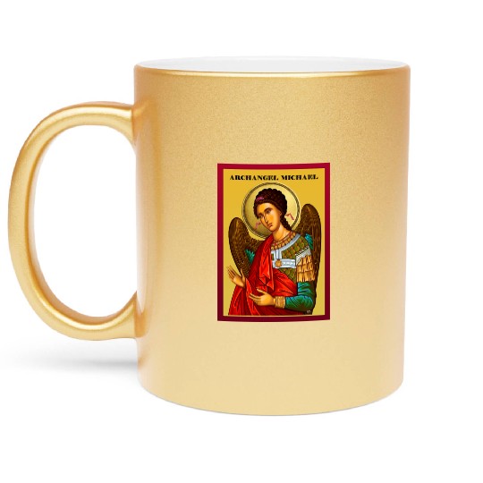 Archangel Michail Orthodox pray icon Metallic Mugs