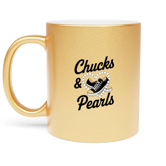 Chucks And Pearls 2024 I'M With Her Kamala 2024 Metallic Mugs