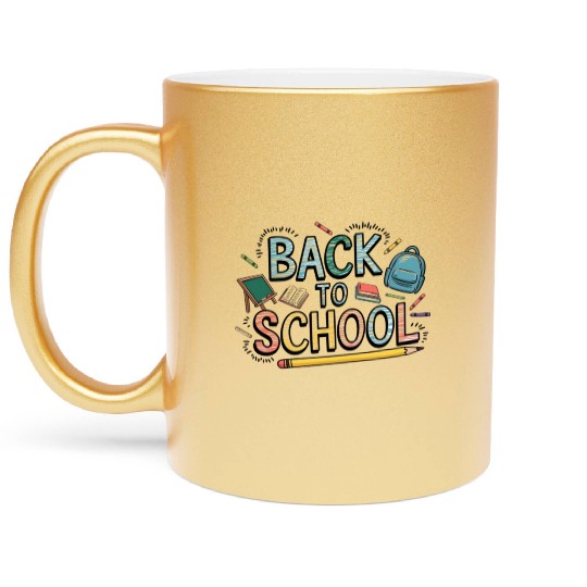 back to school on kids Metallic Mugs