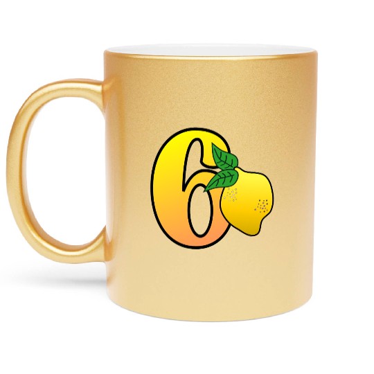 Number 60th Birthday - Lemon Metallic Mugs