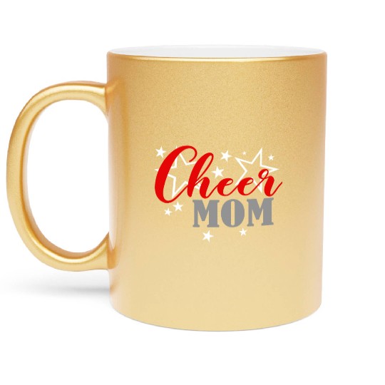 Cheerleader Proud Cheer Mom Pride Sports Supporter Metallic Mugs
