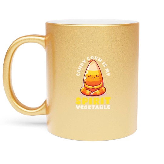 Candy Corn Candy Corn Is My Spirit Vegetable Metallic Mugs
