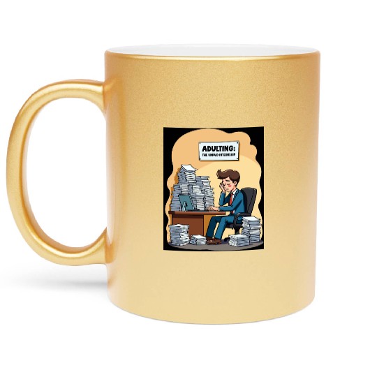 Adulting: The Unpaid Internship - Office Humor Metallic Mugs