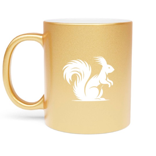 Cute Squirrel With A Bushy Tail Metallic Mugs