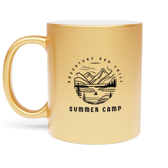 Adventure and Chill Summer Camp Mountain Metallic Mugs