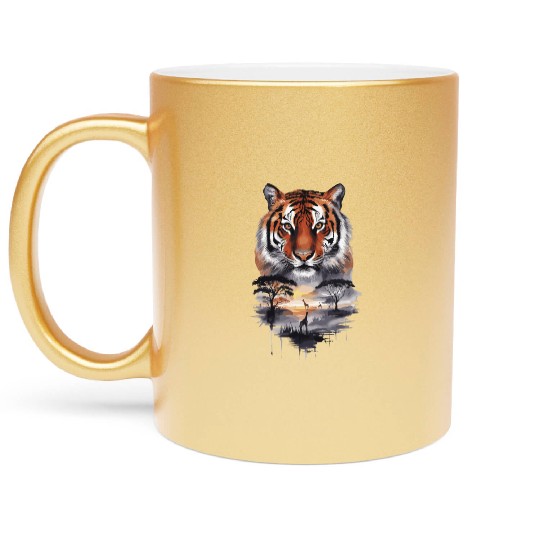 Tiger Paradise Jungle for a Tiger lovers Metallic Mugs