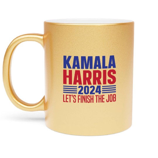 Kamala Harris 2024 for President Vote Tim Walz Metallic Mugs