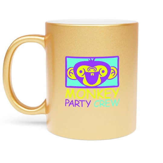 Monkey Chimpanzee Party Animals Crew Team Friends Metallic Mugs